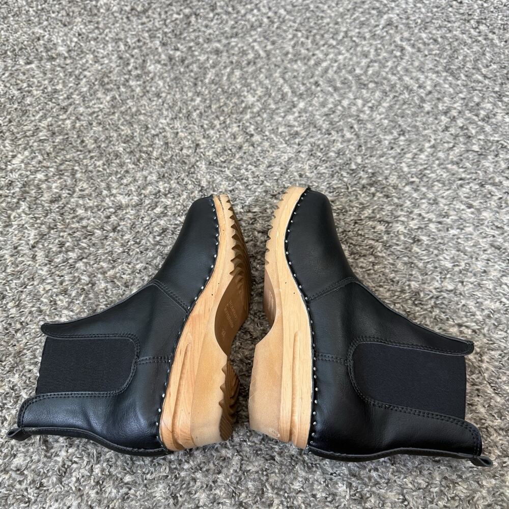 Swedish Clogs Troentorp Rockwell Black Leather Boots Chelsea 37 US 7-7.5 - Picture 3 of 5